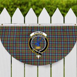 ScotsTee Shop Scottish Stirling SC Crest Tartan Non-Pleated Fan Flag Bunting Banner
