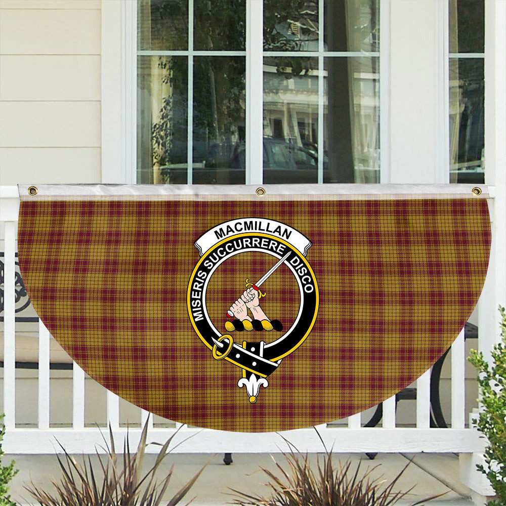 ScotsTee Shop Scottish MacMillan Dress Crest Tartan Non-Pleated Fan Flag Bunting Banner