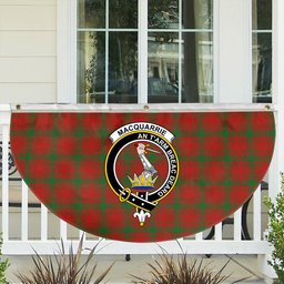 ScotsTee Shop Scottish MacQuarrie Ancient Crest Tartan Non-Pleated Fan Flag Bunting Banner