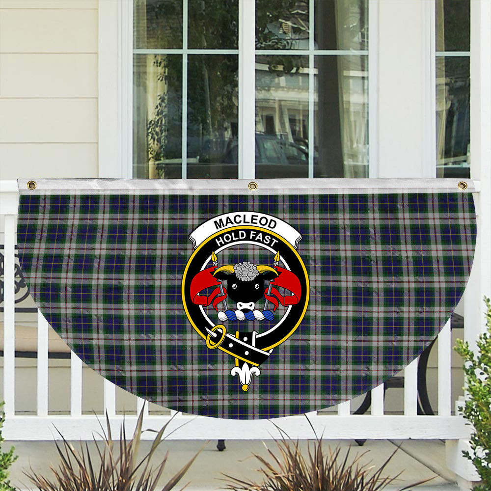ScotsTee Shop Scottish MacLeod of California Crest Tartan Non-Pleated Fan Flag Bunting Banner
