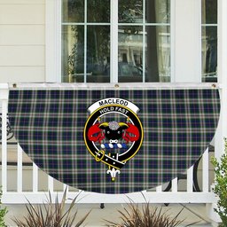 ScotsTee Shop Scottish MacLeod of California Crest Tartan Non-Pleated Fan Flag Bunting Banner