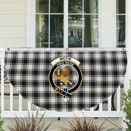 ScotsTee Shop Scottish McFie Black & White Modern Crest Tartan Non-Pleated Fan Flag Bunting Banner