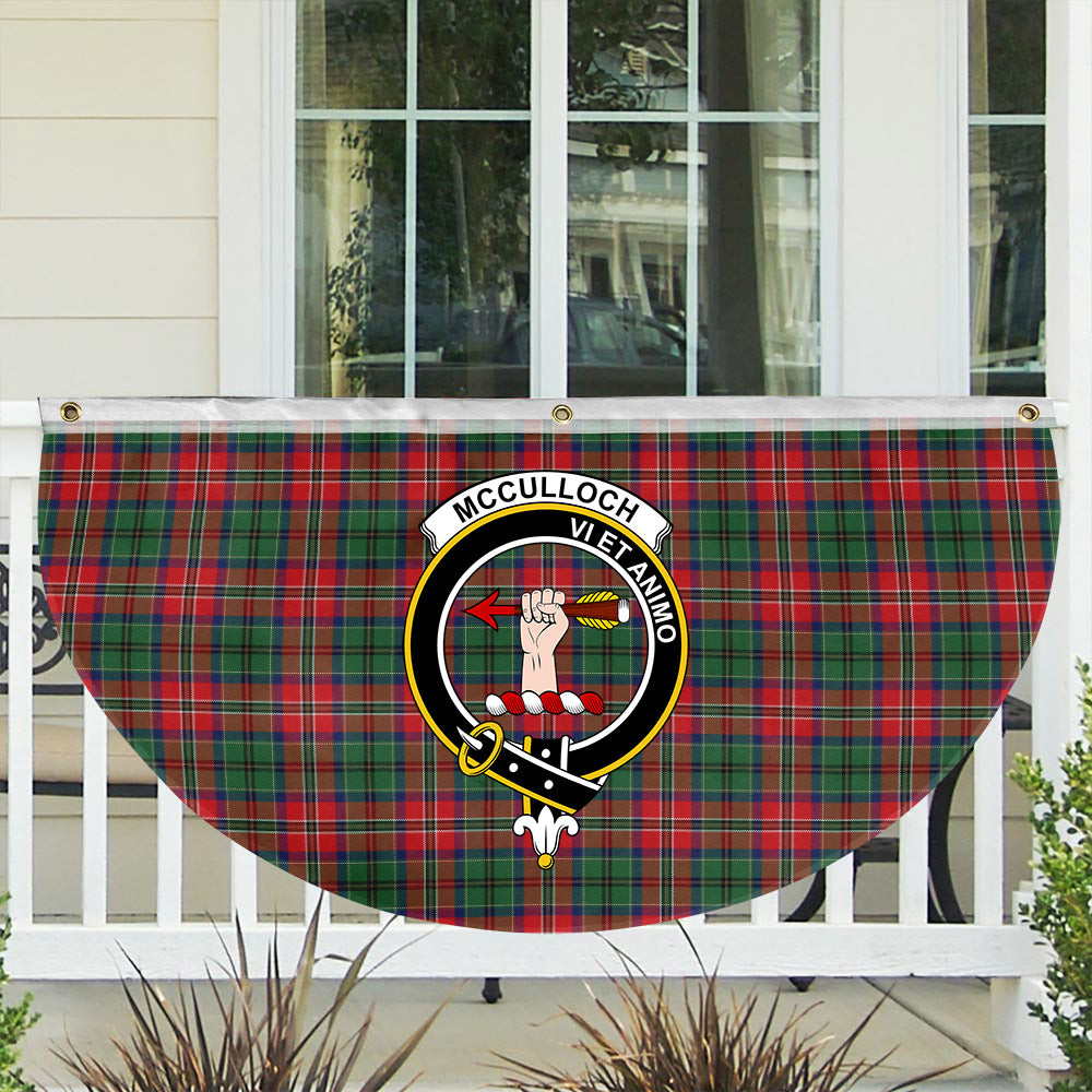 ScotsTee Shop Scottish McCulloch Modern Crest Tartan Non-Pleated Fan Flag Bunting Banner
