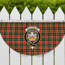 ScotsTee Shop Scottish MacLachlan Hunting Modern Crest Tartan Non-Pleated Fan Flag Bunting Banner