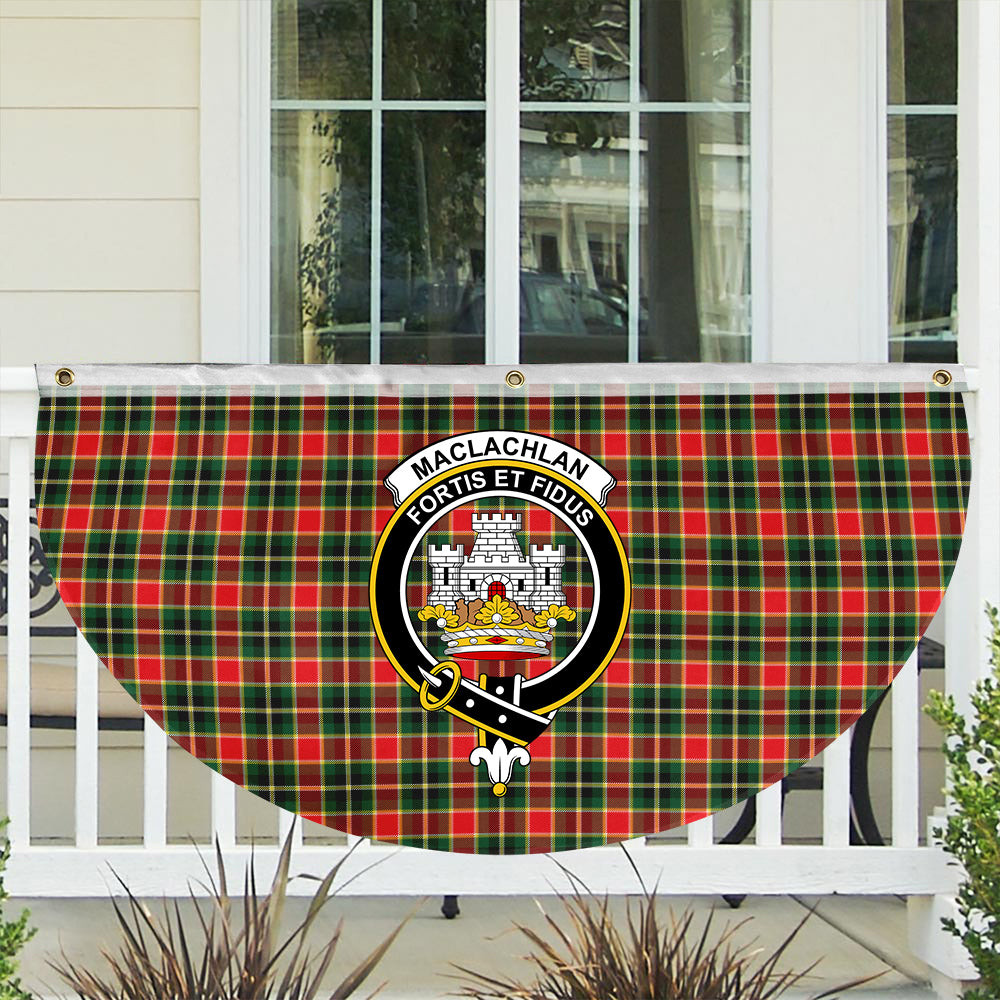 ScotsTee Shop Scottish MacLachlan Hunting Modern Crest Tartan Non-Pleated Fan Flag Bunting Banner