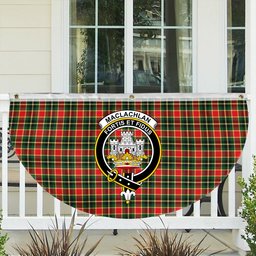 ScotsTee Shop Scottish MacLachlan Hunting Modern Crest Tartan Non-Pleated Fan Flag Bunting Banner