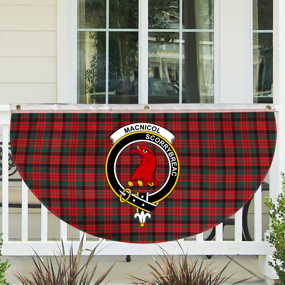 ScotsTee Shop Scottish MacNicol Modern Crest Tartan Non-Pleated Fan Flag Bunting Banner