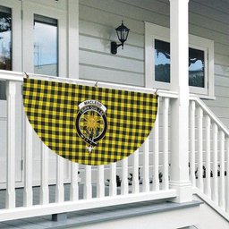 ScotsTee Shop Scottish MacLeod of Lewis Modern Crest Tartan Non-Pleated Fan Flag Bunting Banner