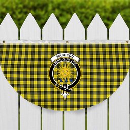 ScotsTee Shop Scottish MacLeod of Lewis Modern Crest Tartan Non-Pleated Fan Flag Bunting Banner