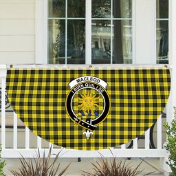 ScotsTee Shop Scottish MacLeod of Lewis Modern Crest Tartan Non-Pleated Fan Flag Bunting Banner