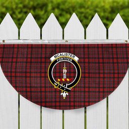 ScotsTee Shop Scottish McAlister Crest Tartan Non-Pleated Fan Flag Bunting Banner