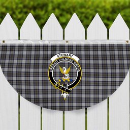 ScotsTee Shop Scottish Stewart Dress Blue Crest Tartan Non-Pleated Fan Flag Bunting Banner