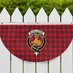 ScotsTee Shop Scottish McGillivray Modern Crest Tartan Non-Pleated Fan Flag Bunting Banner