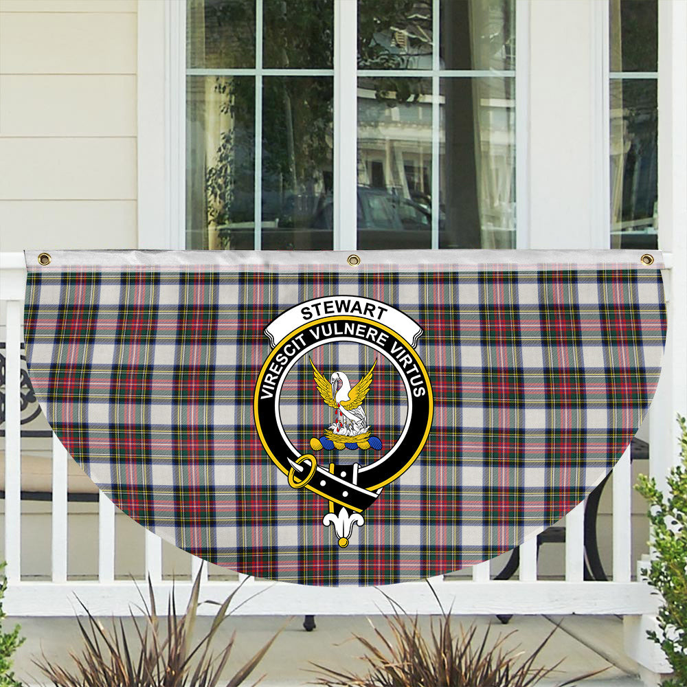 ScotsTee Shop Scottish Stewart Dress Modern Crest Tartan Non-Pleated Fan Flag Bunting Banner