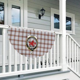 ScotsTee Shop Scottish Young Christina Modern Crest Tartan Non-Pleated Fan Flag Bunting Banner