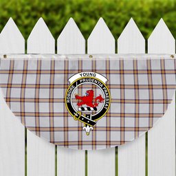 ScotsTee Shop Scottish Young Christina Modern Crest Tartan Non-Pleated Fan Flag Bunting Banner
