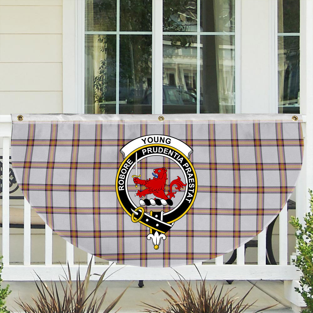 ScotsTee Shop Scottish Young Christina Modern Crest Tartan Non-Pleated Fan Flag Bunting Banner