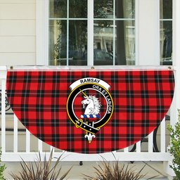 ScotsTee Shop Scottish Ramsay Modern Crest Tartan Non-Pleated Fan Flag Bunting Banner