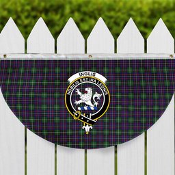 ScotsTee Shop Scottish Inglis Modern Crest Tartan Non-Pleated Fan Flag Bunting Banner