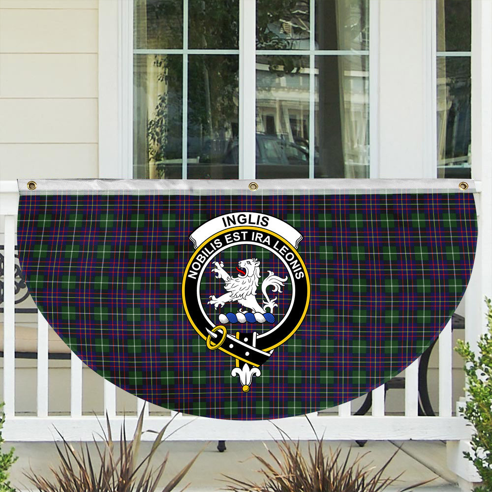 ScotsTee Shop Scottish Inglis Modern Crest Tartan Non-Pleated Fan Flag Bunting Banner