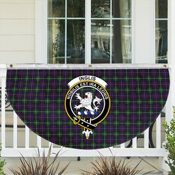 ScotsTee Shop Scottish Inglis Modern Crest Tartan Non-Pleated Fan Flag Bunting Banner