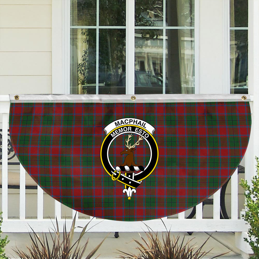 ScotsTee Shop Scottish MacPhail Blue Bands Crest Tartan Non-Pleated Fan Flag Bunting Banner