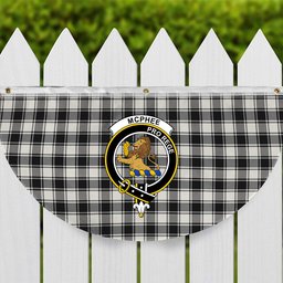 ScotsTee Shop Scottish McPhee B&W Ancient Crest Tartan Non-Pleated Fan Flag Bunting Banner