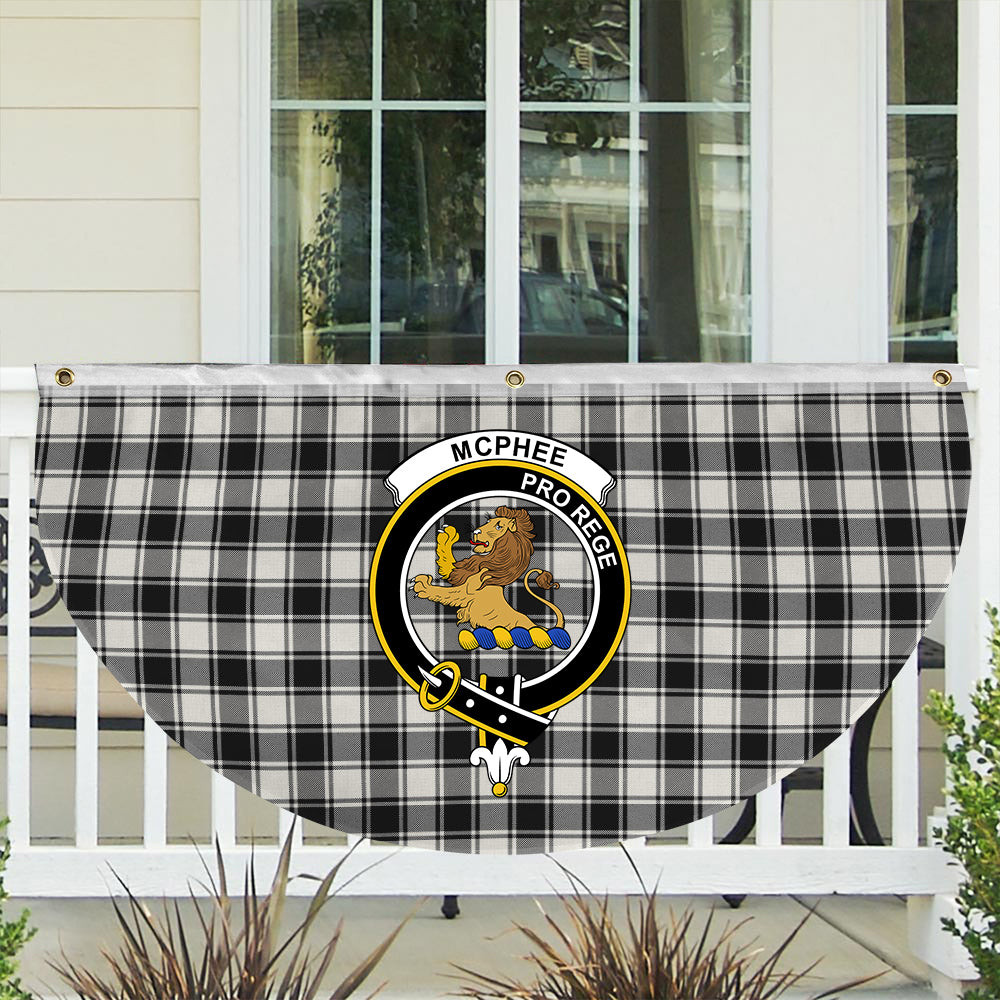 ScotsTee Shop Scottish McPhee B&W Ancient Crest Tartan Non-Pleated Fan Flag Bunting Banner
