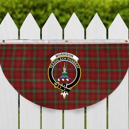 ScotsTee Shop Scottish Morrison Crest Tartan Non-Pleated Fan Flag Bunting Banner
