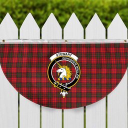 ScotsTee Shop Scottish Stewart of Appin Modern Crest Tartan Non-Pleated Fan Flag Bunting Banner