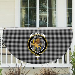 ScotsTee Shop Scottish MacPhee Black and White Crest Tartan Non-Pleated Fan Flag Bunting Banner