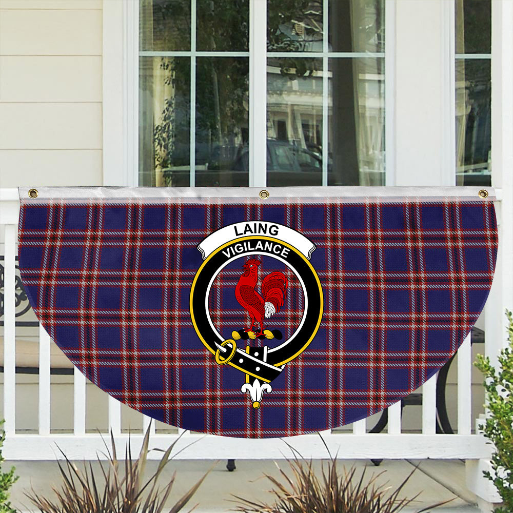 ScotsTee Shop Scottish Laing of Archiestown Crest Tartan Non-Pleated Fan Flag Bunting Banner