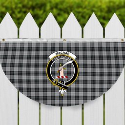 ScotsTee Shop Scottish MacRae Dress Crest Tartan Non-Pleated Fan Flag Bunting Banner