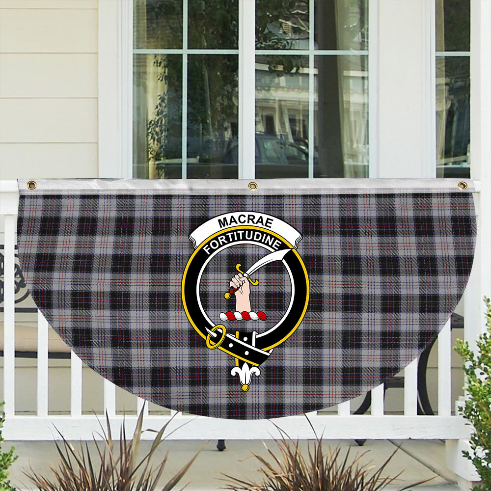 ScotsTee Shop Scottish MacRae Dress Crest Tartan Non-Pleated Fan Flag Bunting Banner