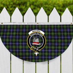 ScotsTee Shop Scottish MacNeill of Barra Modern Crest Tartan Non-Pleated Fan Flag Bunting Banner