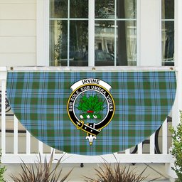 ScotsTee Shop Scottish Irvine of Glentulchan Modern Crest Tartan Non-Pleated Fan Flag Bunting Banner