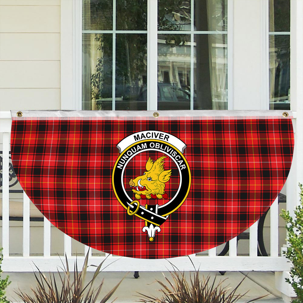 ScotsTee Shop Scottish MacIver Modern SC Crest Tartan Non-Pleated Fan Flag Bunting Banner