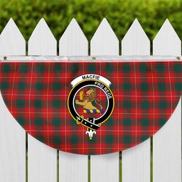 ScotsTee Shop Scottish MacFie Modern Crest Tartan Non-Pleated Fan Flag Bunting Banner