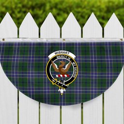 ScotsTee Shop Scottish Wishart Hunting Modern Crest Tartan Non-Pleated Fan Flag Bunting Banner