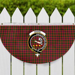 ScotsTee Shop Scottish Skene SC Crest Tartan Non-Pleated Fan Flag Bunting Banner