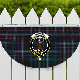 ScotsTee Shop Scottish McPhail Hunting Modern Crest Tartan Non-Pleated Fan Flag Bunting Banner