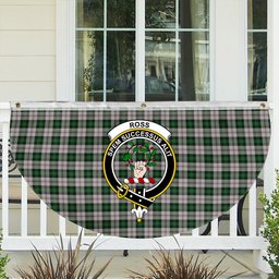 ScotsTee Shop Scottish Ross Arisaid Crest Tartan Non-Pleated Fan Flag Bunting Banner