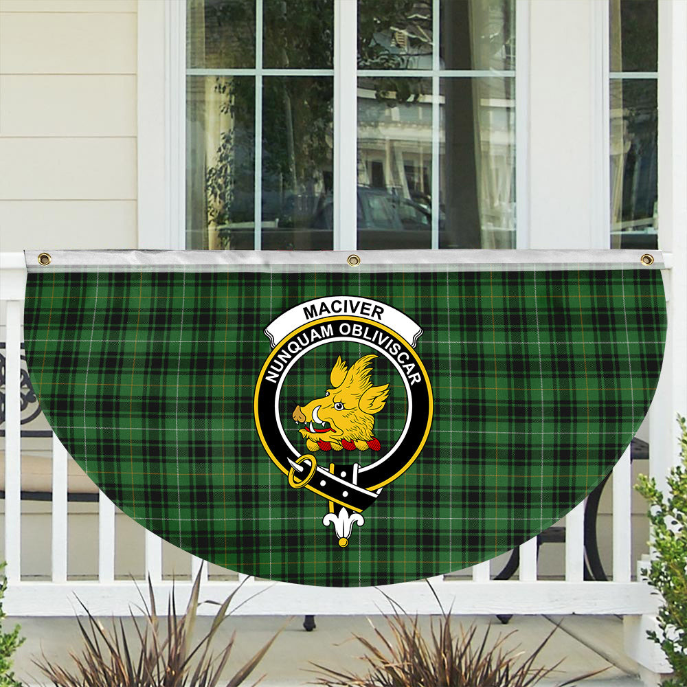 ScotsTee Shop Scottish MacIver Hunting Ancient Crest Tartan Non-Pleated Fan Flag Bunting Banner
