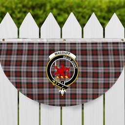 ScotsTee Shop Scottish MacDuff Dress 4 Crest Tartan Non-Pleated Fan Flag Bunting Banner