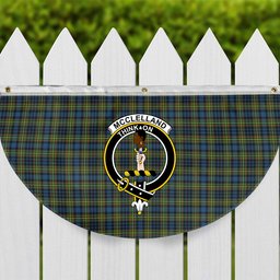 ScotsTee Shop Scottish McClelland Ancient Crest Tartan Non-Pleated Fan Flag Bunting Banner