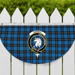 ScotsTee Shop Scottish Ramsay Blue Ancient Crest Tartan Non-Pleated Fan Flag Bunting Banner