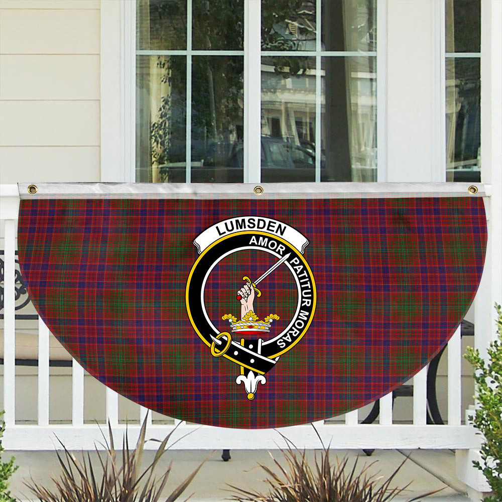 ScotsTee Shop Scottish Lumsden Short Crest Tartan Non-Pleated Fan Flag Bunting Banner