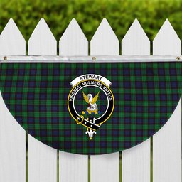ScotsTee Shop Scottish Stewart Old Modern Crest Tartan Non-Pleated Fan Flag Bunting Banner