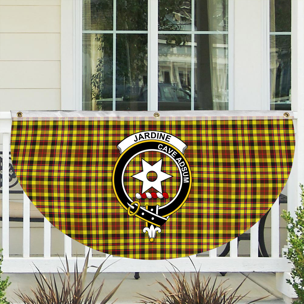 ScotsTee Shop Scottish Jardine Modern Crest Tartan Non-Pleated Fan Flag Bunting Banner