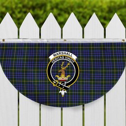 ScotsTee Shop Scottish Marshall of Keith Crest Tartan Non-Pleated Fan Flag Bunting Banner